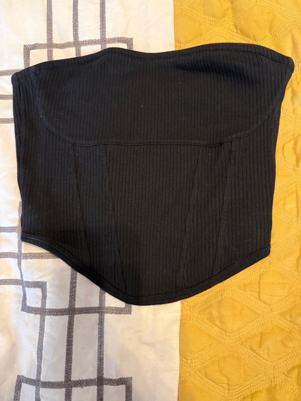 Victoria's Secret PINK Black Strapless Corset Top